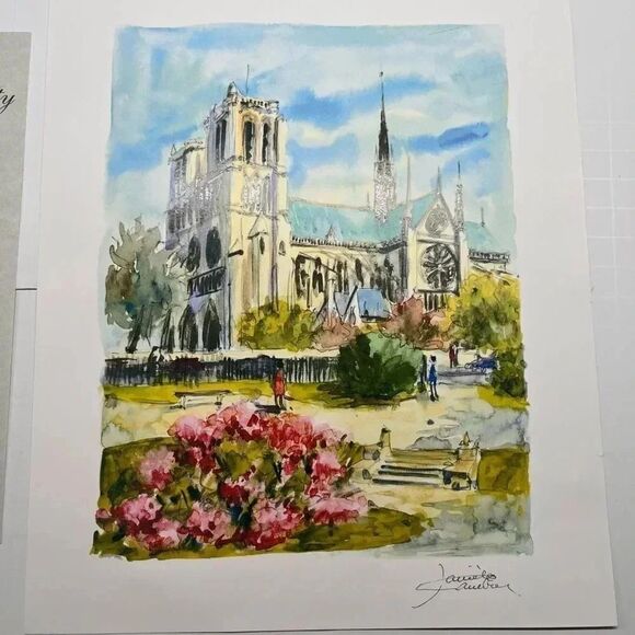 Daniele Cambier Seriolithograph In Color Notre Dame De Paris Signed COA - Picture 1 of 4